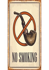 Resim no smoking sigara içilmez (10 CM X 20 CM) mini retro ahşap poster 