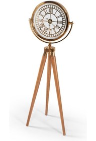 Resim Genel Markalar Dab Home - Tripod Ayaklı Saat Gold Kaplama - Ev Ofis Dekorasyonu - Modern Tasarım Saat 