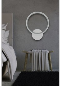 Resim Aura Aplik Beyaz Renk Modern Tasarım-hol-banyo - Mutfak - Salon - Yatak Odası Gün Işığı Led Aplik Beyaz 