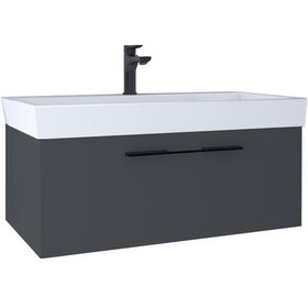 Resim Kobos Glow 80 Cm Lavabo Dolabı Füme Kb710030 Diğer 