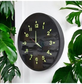 Resim Fosforlu Karanlıkta Parlayan Kabartma Rakam Duvar Saati Çap 36 Cm Siyah Siyah 