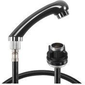 Resim Xurunkeji Evrensel 1/2 İnç Genişliğinde Musluk Borusu Sıhhi Tesisat Borusu, Şampuan Yatak Musluğu Duş, Yüksek Yoğunluklu, Sızıntı Yok, Siyah, Esnek 