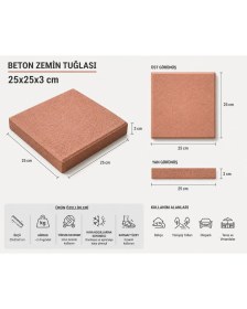 Resim Dorello Uyumlu Fırın Tuğlası 25X25X3 cm - Barbekü ve Şömine Için 