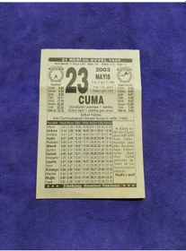 Resim 23 Mayıs 2003 Takvim Yaprağı - Nostaljik Koleksiyonluk Takvim Yaprağı 