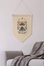 Resim Ofis Duvar Dekoru, Pinterest Oda Dekoru, Boho Kanvas Flama Askılı Duvar Örtüsü Ve Süsü NO:506 - Renkli - 27 / 21 x 30 