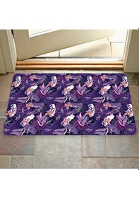 Resim Dijital Baskılı Desenli Dekoratif Dış Kapı Önü Ve Iç Mekan Paspası Yıkanabilir Kaymaz Taban Mor 