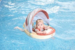 Resim Mambobaby Yüzme Simidi - Aslan, Emniyetli, Gölgelikli ve Ayak Destekli 