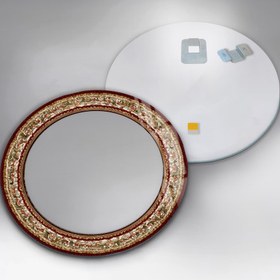 Resim Osmanlı Gülü Cam Tablo Yuvarlak Ayna - Yok / 50 cm 