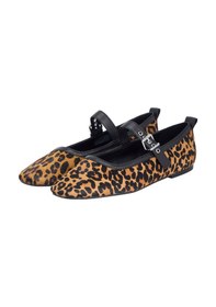 Resim Tommy Hilfiger Tjw Maryjane Leopard Ballerına Kadın Kahverengi Ayakkabı - En0en02885 Kahverengi 
