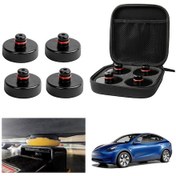 Resim Wezone Tesla Model Y/3/s/x İçin Lastik Lifti Tamponu - Araba Yükseltme Noktası Stabilizatörü Adaptörü 4'lü Set + Depolama Kutusu 