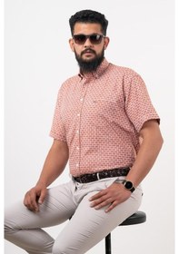 Resim Dorss Cepli Rahat Kalıp Kısa Kol Erkek Gömlek Kiremit 