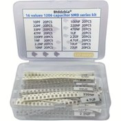 Resim Endüstriyel SMD Kapasitör Bileşenleri) 320 adet 1206 SMD Kapasitör Kiti - Elektronik Bileşenler için Yüksek Kaliteli Karışık Kapasitörler Seti, Pil Olmadan 10pF'dan 22uF'ye kadar 16 Değer İçerir, Şarj Edilmemiş - Endüstriyel ve Bilimsel Elektrikli Kapasitörler 