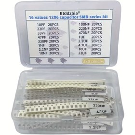 Resim Endüstriyel SMD Kapasitör Bileşenleri) 320 adet 1206 SMD Kapasitör Kiti - Elektronik Bileşenler için Yüksek Kaliteli Karışık Kapasitörler Seti, Pil Olmadan 10pF'dan 22uF'ye kadar 16 Değer İçerir, Şarj Edilmemiş - Endüstriyel ve Bilimsel Elektrikli Kapasitörler 