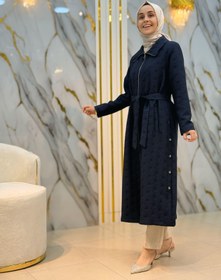 Resim ALESYA KENDİNDEN DESENLİ FERMUARLI KAP A5228 - LACİVERT / 44 