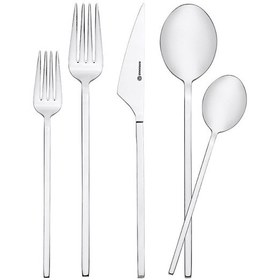 Resim Korkmaz Sakura 84 Parça Çatal Kaşık Bıçak Seti A2505 Gümüş 