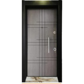 Resim Tezdoor Ahşap Desenli Çelik Kapı Daire Giriş Kapısı Sol Açılım Tırnaklı Sistem 