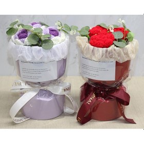 Resim Büro Ev Ofis Dekoru İçin El Örgüsü Yapım Gül Buketi 