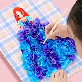 Resim 4 Parça Rüya Prensesi Seti D Kombinasyonu El Boyaması Pop-Up Eğlenceli Çıkartmalar, Tasarım Becerilerini ve Yaratıcılığı Geliştiren Renkli Kağıt Yapboz Oyuncak, DIY El Yapımı Doğum Günü Hediyesi 