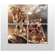 Resim Aslan Mekanik Kanvas Tablo 150x150cm 