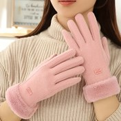 Resim 1 Çift Kış Sıcak ve Soğuk Dirençli Dokunmatik Eldiven, Peluş Astarlı, Kalın Termal Eldivenler, Unisex, Dayanıklı Polyester, Çeşitli Renklerde Mevcut, Kar Sporları ve Noel Hediyeleri İçin Mükemmel, Zarif Kış Eldivenleri, Kayak İçin Kalınlaştırılmış ve Soğuk Dirençli. 
