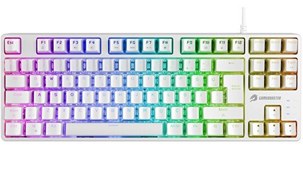 Resim G23W Enigma TKL Rainbow Aydınlatmalı Red Switch Mekanik Beyaz Oyun Klavyesi GameBooster