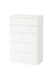 Resim IKEA 5 Çekmeceli Şifonyer, KULLEN MeridyenDukkan Beyaz Renk 70x112 cm Komodin 