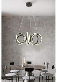 Resim İstanbul Avize Delux Siyah Ledli Modern Beyaz Power Led Avize 