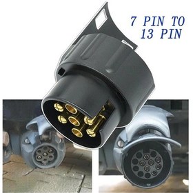 Resim Willowhaven 7 Pin 13 Pin Çekmece Fişi 12v Römork Soketi Abs Malzeme Kara Kasa Bağlantı Adaptörü 