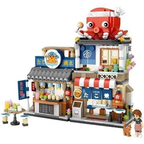 Resim parlahome Lz-1218 Loz Japon Katlanir Yemek Sokaği 722 Parça Block Oyuncak 