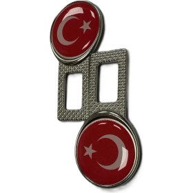 Resim Türk Bayraklı Logolu Ikaz Ses Susturucu Metal Toka 2 Adet 