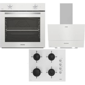 Resim Altus Ala 310 Hw Beyaz Ankastre Fırın. Ala 535 Hw Beyaz Cam Duvar Tipi Ankastre Davlumbaz. Ala 159 Dhw 65 cm Ankastre Ocak 