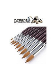 Resim Resim Fırçası 5 Numara 5 Li 1 Paket Samur Yuvarlak Uçlu Fırça Seti Guaj Sulu Akrilik Yağlı Boya Fırçaları 