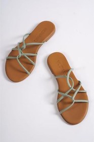 Resim 23603-mnt Hakiki Deri Kadın Mint Sandalet & Terlik, Mint, 