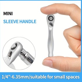 Resim Kompakt 72 Dişli Mini Cırcır Anahtarı Altıgen Başlıklı - Hızlı ve Kolay İş Tasarrufu Aracı, 1/4" Tahrik, Çelik Yapı, Küçük Alanlar İçin Taşınabilir Tasarım (Uzunluk 6.35mm, Uygun) 