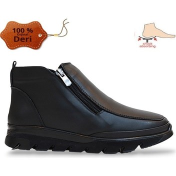 Konfores 1785-362062 Hakiki Deri Anatomik Tabanlı Kadın Anne Siyah Çok Renkli