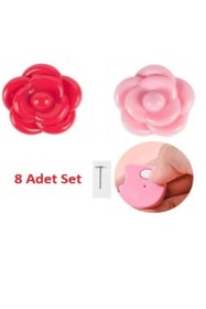 Resim Genel Markalar 8 adet Kırmızı Gül Desenli Yorgan Battaniye Sabitleme Klipsi Nevresim Kırlent Kılıf Tutucu 