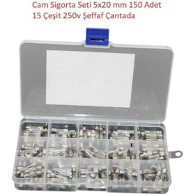 Resim 5x20 Mm Cam Sigorta Seti Kutulu 150 Adet 