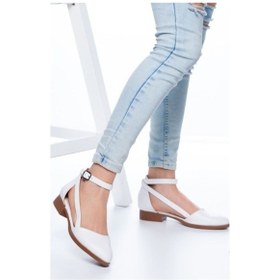 Resim Rayna Kısa Topuk Cilt Ayakkabı Beyaz 