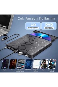 Resim valkyrie 8in1 Harici CD DVD Okuma Yazma USB 3.0 Hub Çok Amaçlı External Drive TF SD Kart Okuyucu 