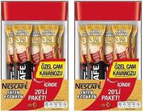 Resim Nestlé Nescafe 3Ü1 Arada Sütlü Köpüklü 20Li Cam Kavanoz 2li paket 