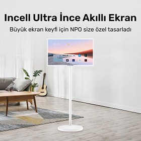 Resim NPO SW3293T 32'' Full HD 4 RAM 128 GB Android Dokunmatik Şarjlı Taşınabilir Smart Led Ekran 
