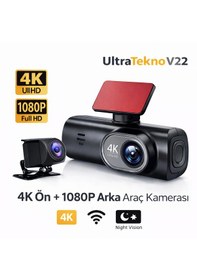 Resim Ultratekno V22 4k + 1080p Araç Kamerası Wi-fi G-sensor Night Vision Türkçe Kılavuz 