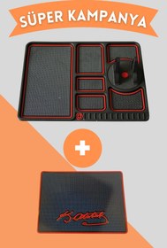 Resim KEMBOSS Araç Içi Torpido Kaydırmaz Telefon Tutucu Numaratör Organizer + Kaydırmaz Ped 
