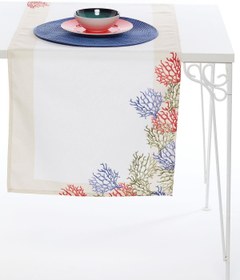 Resim AYSHome Mercan Desen Leke Tutmaz Dokuma Runner 