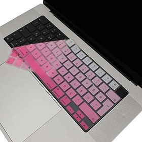 Resim McStorey MacBook Klavye Koruyucu TÜRKÇE Q BASKILI UK-TERS L- Enter Tipi Air 13,6-15,3inç- Pro 14,2-16,2inç M1-M2-M3-M4 Pro MAX Uyumlu, Ultra İnce Hafif Yıkanabilir Silikon Klavye Filmi Pembe 