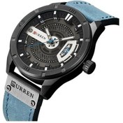 Resim Fastbuy Curren M8301 Erkek Askeri Spor Saat - Kuvars, Siyah Kasa, Mavi Dijital, Deri Kolu Çok Renkli 
