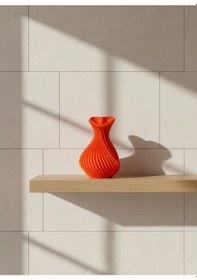 Resim Kalpli Vazo Turuncu Renkli 