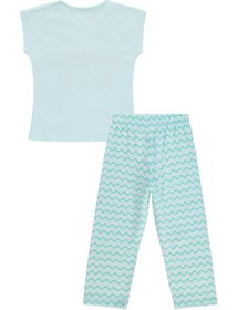 Resim Civil Girls Mermaid Baskılı 2-5 Yaş Pijama Takımı - Yeşil - Açık Mint / 5-6 Yaş 