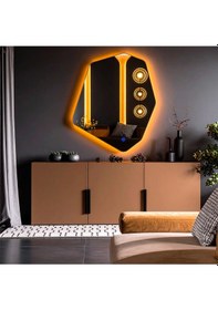 Resim Vortex Amber Led'li Lavabo & Banyo Aynası Dokunmatik Sensörlü 60 X 50 Cm Turuncu 