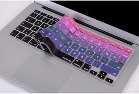 Resim MacBook Klavye Koruyucu Silikon | US Klavyeyi Türkçe Q Baskıya Dönüştürür | MacBook Air 13 inç ve MacBook Pro 13-15 inç (A1369, A1466, A1278, A1425, A1502, A1286, A1398) Uyumlu Pembe Mavi 